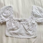 Altar'd State White Eyelet Puff Sleeve Top Photo 0