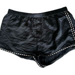 Morgan Lane  Heart-Pocket Silk-Blend Sleep Shorts in Black S Photo 0