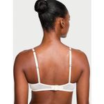 Victoria's Secret  Very Sexy Sheer Shine Unlined Low-Cut Demi Bra 32D Rhinestones Photo 1