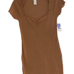 Abound NWT  mocha ribbed short sleeve tshirt dress size medium 58% organic cotton Photo 0