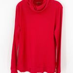 Eddie Bauer Red Waffle Knit High Neck Pullover Thermal Top Women's Size Large Photo 0