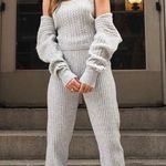 EXPRESS Super High Waisted Cable Knit Sweater Joggers Small Photo 0