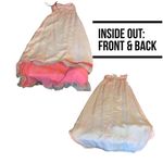 Oleg Cassini OC PINK SILK CHIFFON BEADED HALTER FORMAL DRESS (2) Photo 10