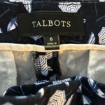 Talbots Women Sz 6 Navy Blue White Blue Beach Umbrella Print Shorts Photo 2