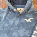 Y2K Hollister Blue Tie Dye Logo Hoodie Sweatshirt Women's Small Pullover Comfy Photo 4