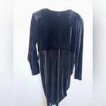 Eloquii  Black Velvet Ruched V-Neck Dress Size 18 Photo 7