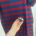 Tory Burch Logo-Belted Striped Midi-Dress Red Navy Photo 6