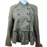 Free People  y2k women’s army green peplum utility blazer Xs Photo 0