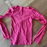 Michael Stars  Coral V-Neck Long Sleeve Shirt Photo 2