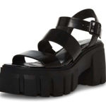 Madden Girl New  Women's Gaines Heeled Sandal Size 9 Black Faux Leather Photo 0