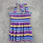 105. Purple Stripe Smock Halter Padded Swimwear Tankini Tank Top Extra Large Size XL Photo 1