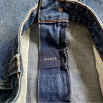 KHAITE  Charlene 100% Cotton Denim Skirt Front Split Midi A-Line Photo 4