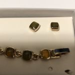 Liz Claiborne NWT Green & Yellow Bracelet & Earring Set Photo 3