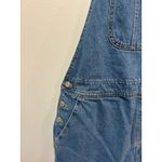 Old Navy denim shortalls size L overalls shorts dark wash cuffed Photo 2