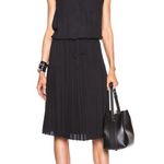 Vince  Ivory Pleated Midi Dress Size Large Photo 9