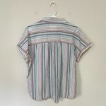 Lucky Brand  Women's Pastel Striped Button Down Workwear Shirt Size Large Photo 4