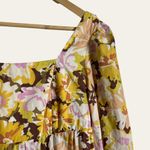 MINKPINK  Floral Zoey Tie Back Puff Sleeve Square Neck Mini Dress Size M Photo 7