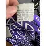 blouse satin geometric 1980s purple teal Photo 8