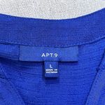 Apt. 9  | Blue Lace Yoke Roll Tab Sleeve Blouse | Large Photo 5