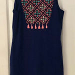Gianni Bini  Navy Blue Sleeveless Sheath‎ Dress Women’s Medium Neon Embroidery Photo 0