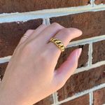 Gold Ring, Croissant Ring, Stacking Ring, Spiral Ring Photo 3