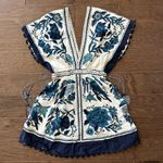 Farm Rio  Tropical Tiles Linen Blend Mini Dress Photo 10