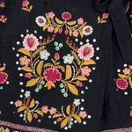 ZARA  Boho Embroidered Black Tie Waist Skort Skirt Shorts Size Small Photo 4