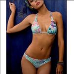 Aerin Rose Cut Out Floral Luxe Bikini Bottom Green Size XS Photo 1
