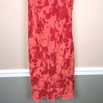 American Eagle VTG Women’s Red Floral Print Lettuce Trim Tank Sheath Dress Photo 2