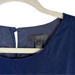 J.Crew  Velvet Ruffle Hem Shift Dress Women’s Size 4 Navy Blue Sleeveless Photo 5