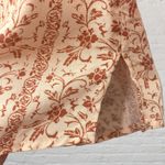 🌸 Boho Peasant Blouse M Floral Crochet Lace Tie Neck 3/4 Sleeve Festival 🌻 Orange Size M Photo 14