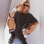 Free People NEW!  MOVEMENT Back Me Up LARGE Dark Shadow Gray Sweatshirt Relaxed Photo 6