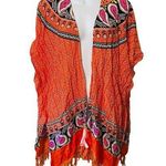 No Brand Orange Paisley detail pattern fringe cover up/ shawl Photo 0