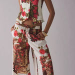 House Of Sunny The Rose Garden Wide Leg Pant Urban Outfitters Anthropologie Boho White Size 2 Photo 0