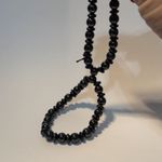 Natural Hematite Beaded Bracelets Set of 2 Stretch Elastic Stone Beads Black Photo 3