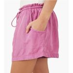 Free People ✨  Mirella Drawstring Shorts Linen Blend Pink Purple Small Photo 1