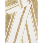 7 For All Mankind Women’s Shine Gold Cream Striped Double Breasted Blazer L Photo 7