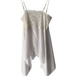 White Lace Trimmed Fairycore Camisole Top Fairy Cottagecore Sheer Coquette Vtg Size M Photo 0