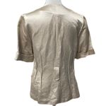 Ricky Freeman Rickie Freeman Teri Jon Beige Women's Silk Blend Short Sleeve Blouse Size 6 Photo 4