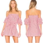 Lovers + Friends  x REVOLVE | Kiwi Mini Dress Pink White Stripe Off Shoulder - XS Photo 1