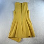 Alice + Olivia  Sz 2 Callie Mini Dress Asymmetrical Drape V-Neck Sleeveless Gold Photo 13