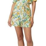 Le Superbe Beatnik Tropical Belted Romper Short Sleeve Tie Waist Banana Pattern Photo 0