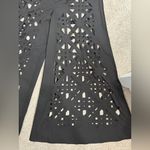 Women’s Casual High Rise High Waist Hollowed Out Cut Out Wide Leg Black Pants Size L Photo 6