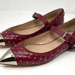 Valentino Garavani red & gold rockstud quilted flats, size 39.5 - NWOT Photo 1