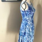 Cynthia Rowley  Blue White Print Dress Small Flare Photo 5