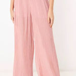ZARA Plissé Pleated Palazzo Flowy Wide Leg Pants - Size M - Pink - NWT Photo 0