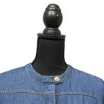 Soft Surroundings Denim Snap Front Shirt Size M Long Drop Shoulder Bubble Sleeve Photo 1