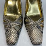 J Renee Women’s Size 9N Marion Gold/Cream Faux Snakeskin Kitten Heel Pumps Brown Photo 3