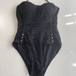SURENOW Womens Black Mesh 1 Pc SwimSuit Size Medium NWT Photo 9