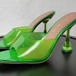 Gianni Bini  Oziee Women Sandals Size 11 Green Clear Vinyl Sculptural Heel NEW Photo 2
